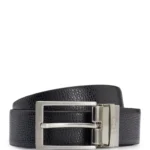 Reversible belt in structured Italian leather