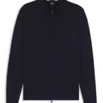 Zip-up cardigan in extra-fine merino wool