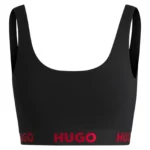 Stretch-cotton bralette with logo band