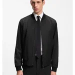 Zip-up jacket in virgin-wool serge