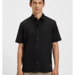 Relaxed-fit shirt in stretch-cotton canvas