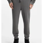 Cotton casual trousers with elasticated cuffs