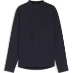 Slim-fit shirt in linen canvas