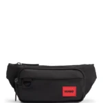 Belt bag with rubber logo label