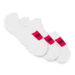 Three-pack of invisible socks with red logo labels