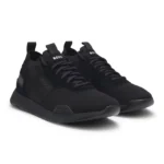Trainers with knitted uppers and suede trims