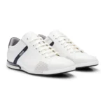 Leather trainers with odour-control lining