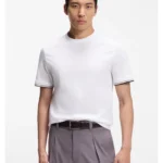 Cotton-jersey T-shirt with signature-stripe cuffs