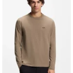 Stretch-cotton T-shirt with contrast logo