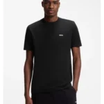 Stretch-cotton T-shirt with logo detail