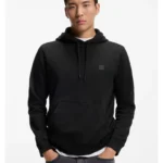 Cotton-terry hoodie with logo patch