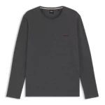 Long-sleeved T-shirt in stretch cotton with embroidered logo