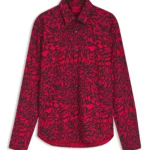 Slim-fit cotton poplin shirt with bold print