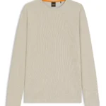 Cotton-blend T-shirt with waffle structure