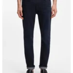 Slim-fit jeans in dark-blue stretch denim