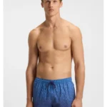 Logo-badge swim shorts with degradé monogram print