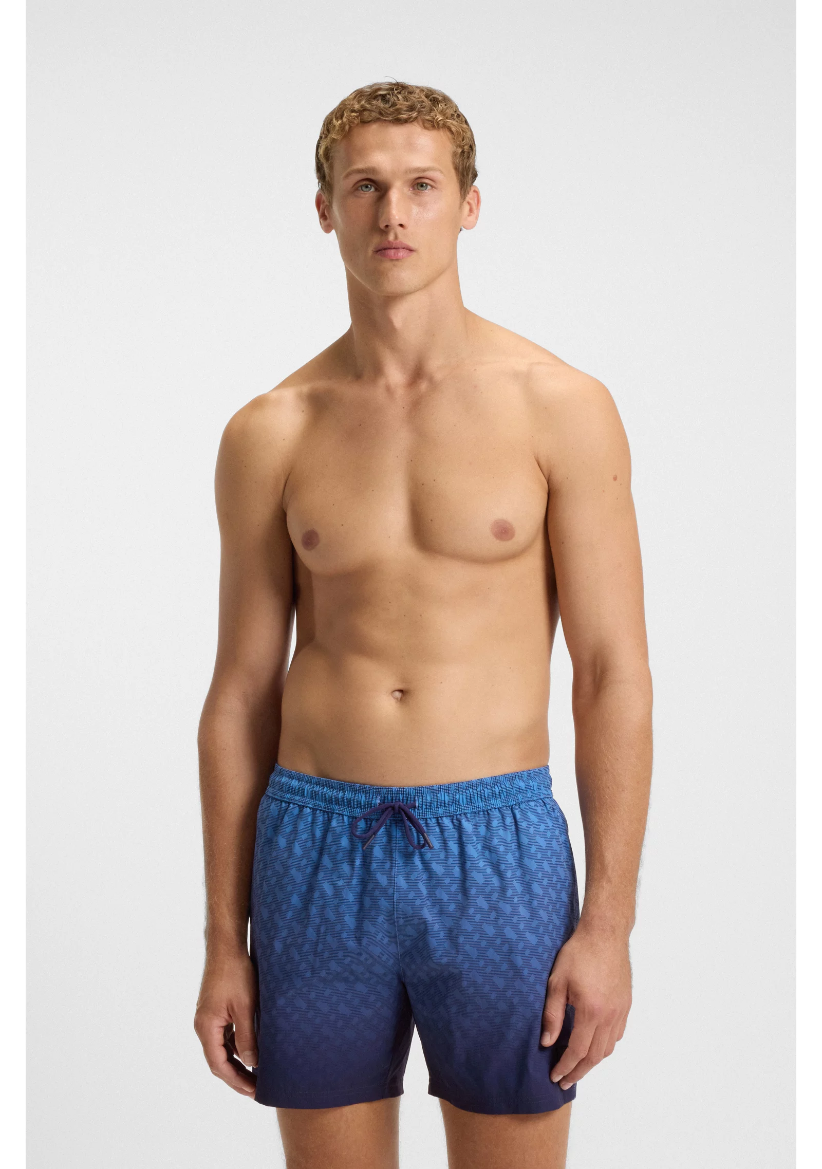hbeu50534343_436_350 Logo-badge swim shorts with degradé monogram print - Image 1