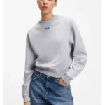 Cotton-terry sweatshirt with logo badge