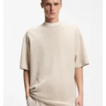 Cotton-jersey T-shirt with blue logo patch
