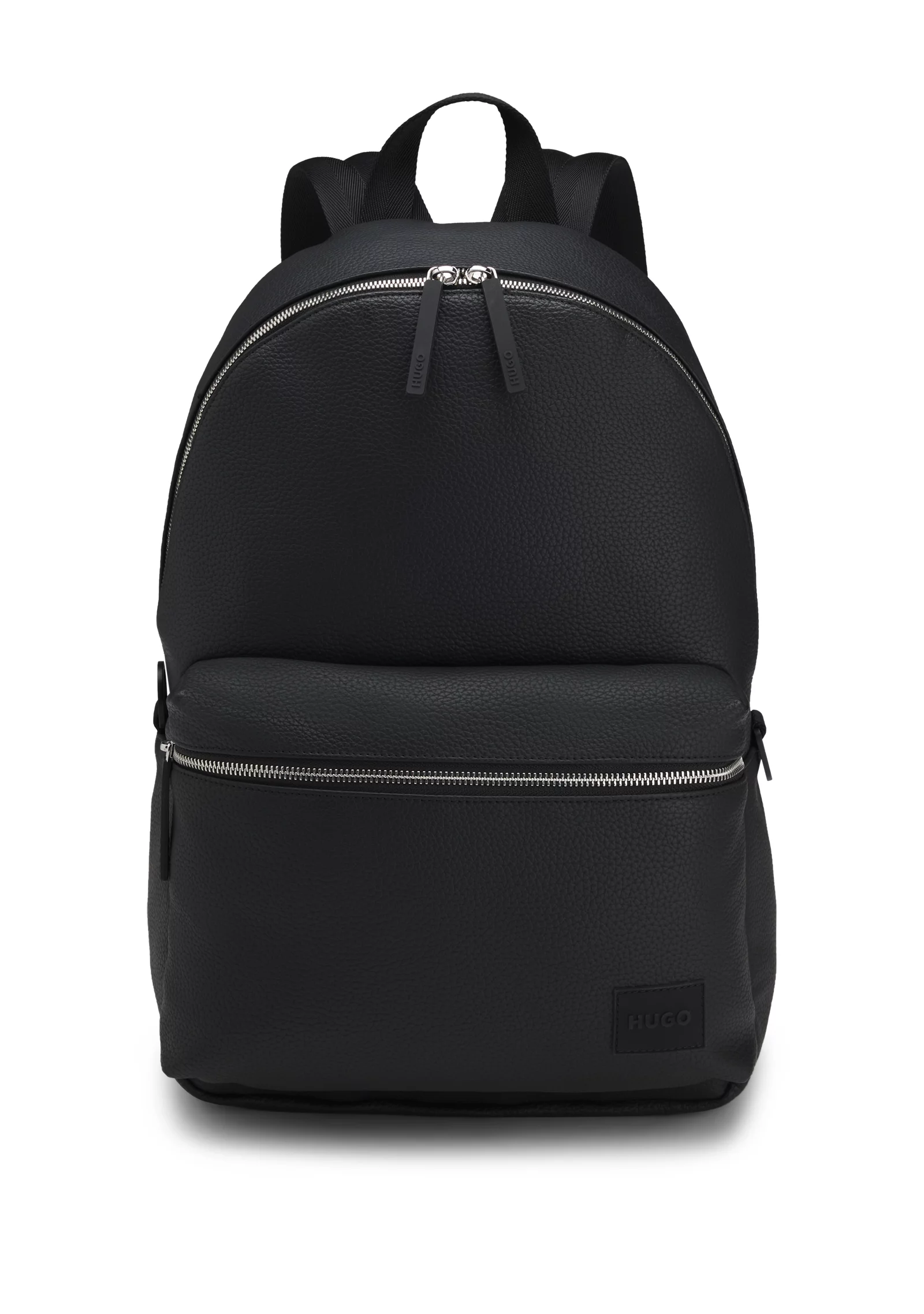 hbeu50535693_002_200 Zipped backpack with rubber logo patch - Image 1