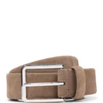 Suede belt with silver-tone buckle