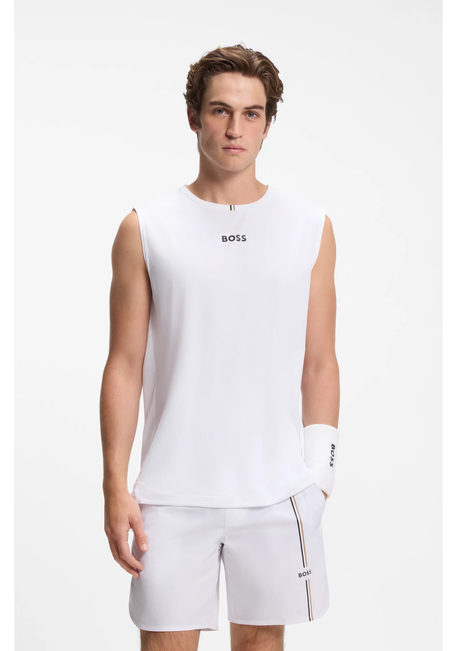 hbeu50543351_100_350 Active tank top in stretch fabric with rear stripes - Image 1