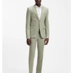 Two-piece extra-slim-fit suit in wool-blend poplin
