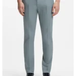 Slim-fit trousers in cotton, silk and stretch