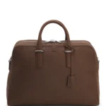Grained-leather holdall with embossed logo
