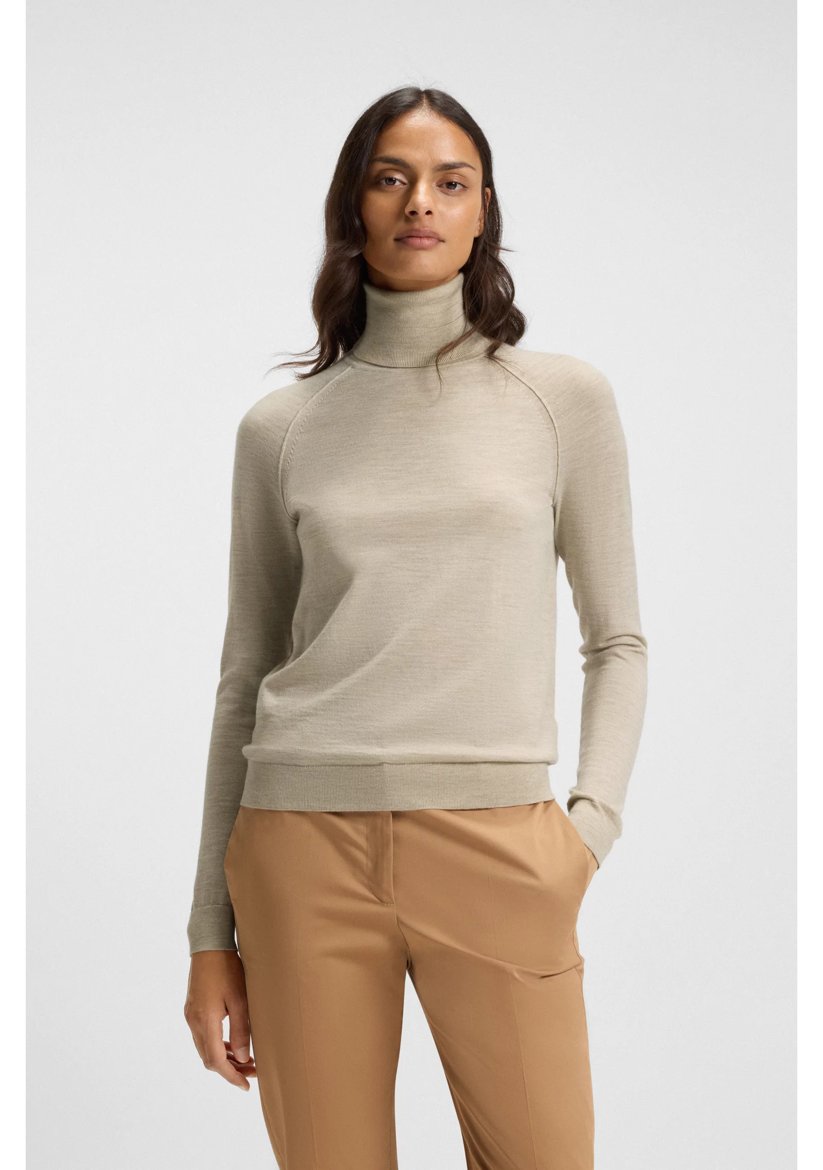 hbeu50548298_276_350 Slim-fit rollneck sweater in extra-fine merino wool - Image 1