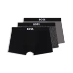 BOSS ONE three-pack of trunks in stretch cotton