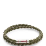 Double-wrap cuff in braided leather
