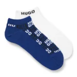 Two-pack of ankle-length socks with logo intarsia
