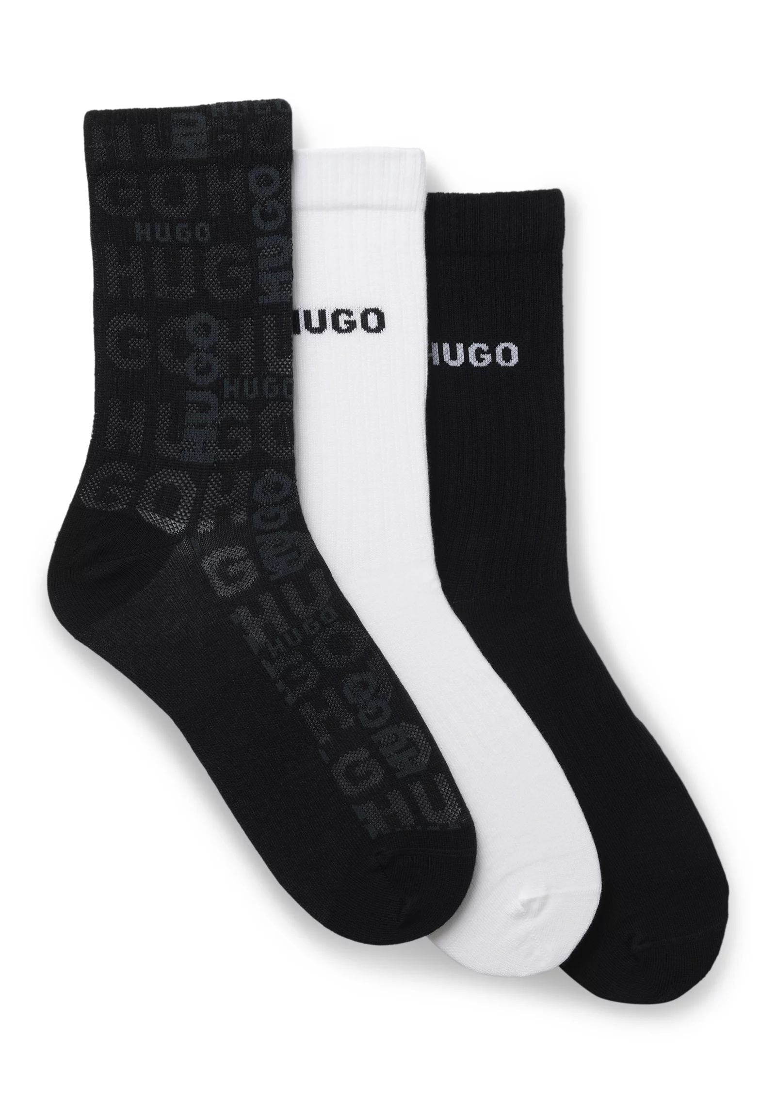 hbeu50553208_001_200 Three-pack of cotton-blend short socks with logos - Image 1