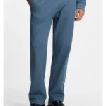 Cotton-blend tracksuit bottoms with drop-needle stripe