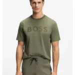 Relaxed-fit T-shirt in stretch cotton with tonal logo