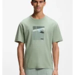 Pima-cotton T-shirt with tennis artwork