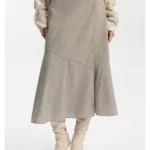 A-line skirt in melange virgin wool