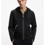 Cotton-terry zip-up hoodie with signature-stripe trims