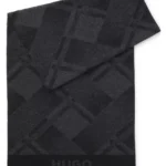 Brushed-cotton scarf with jacquard pattern