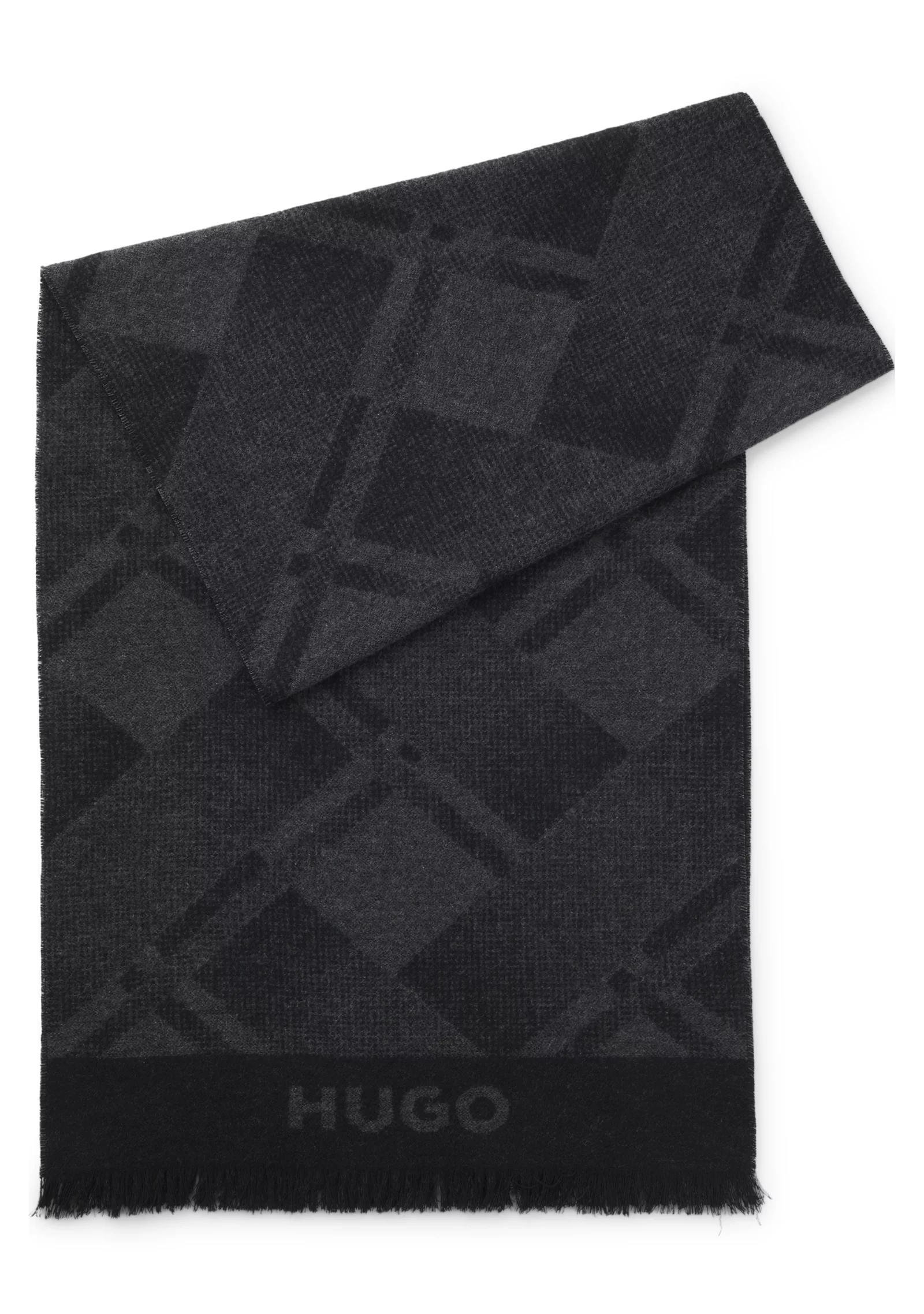 hbeu50555453_001_200 Brushed-cotton scarf with jacquard pattern - Image 1
