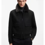 Wool-cashmere coat with faux-fur collar