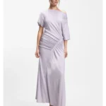 Slim-fit dress with gathered details