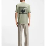 Cotton-jersey T-shirt with rear graphic