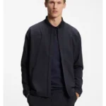 Waffle-structured sweatshirt with framed zips