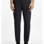 Drawstring trousers in stretch waffle fabric with framed zip