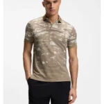 Active Slim-fit polo shirt with jacquard pattern