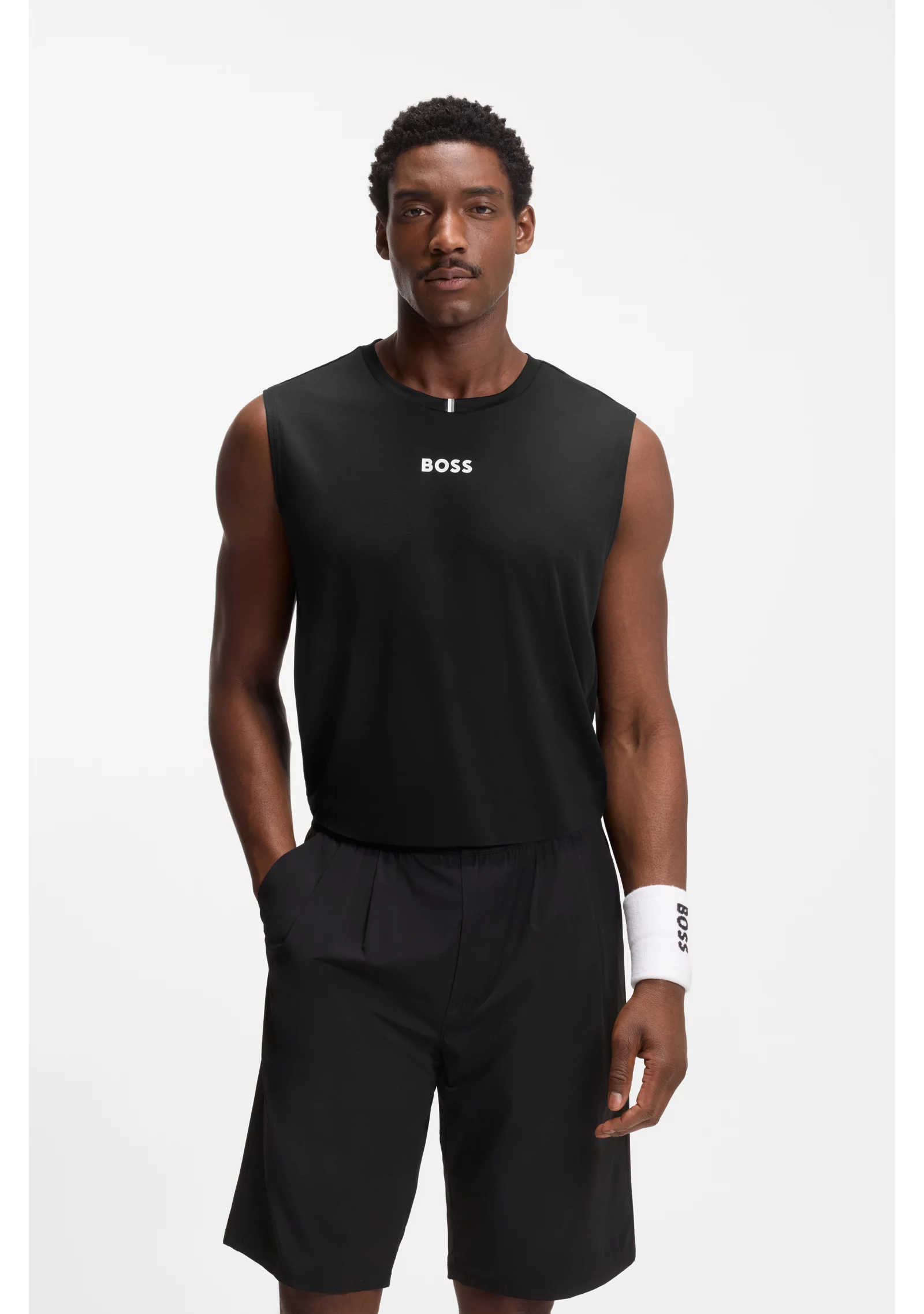 hbeu50559138_001_350 Active Sleeveless logo T-shirt in quick-dry fabric - Image 1