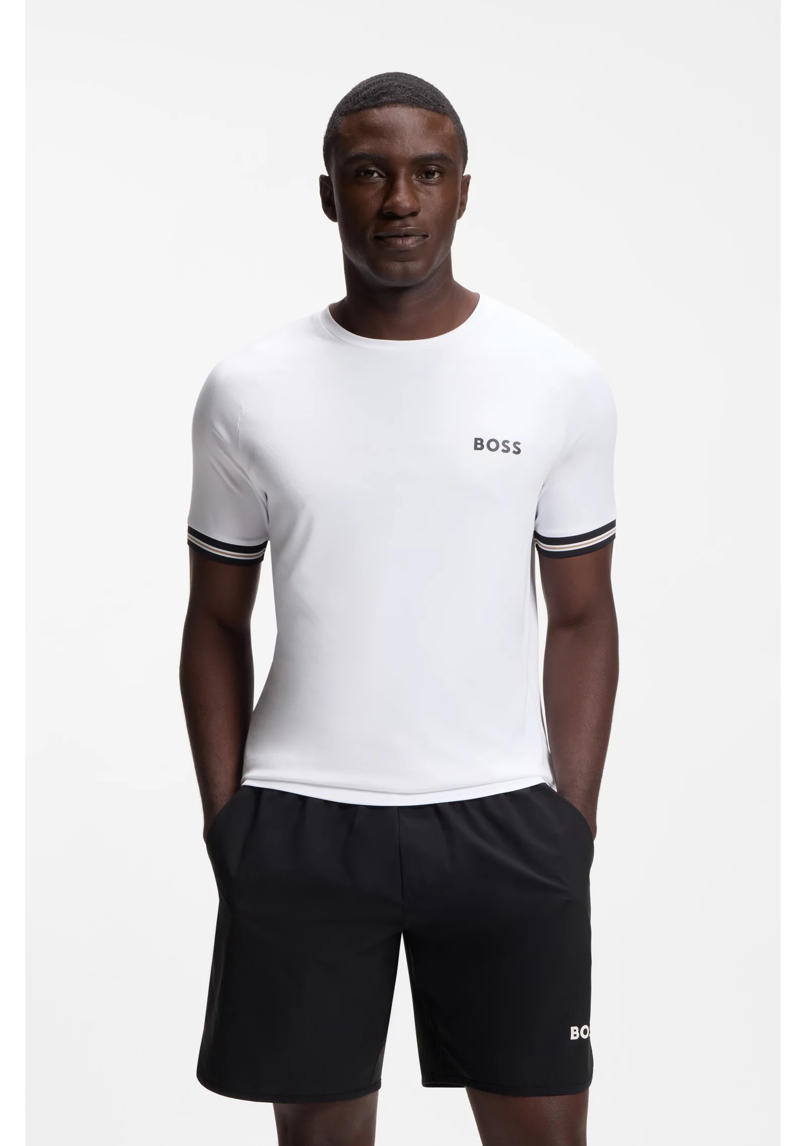 hbeu50559207_100_350 Active slim-fit T-shirt with tennis-ball embossing - Image 1