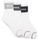 Three-pack of cotton-blend socks in a short length
